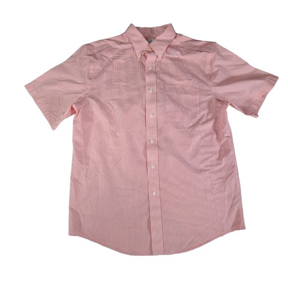 LL Bean Mens Medium Regular Shirt Traditional Fit Short Sleeve 280481 Orange - Picture 1 of 9